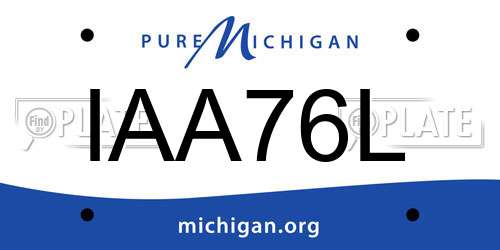 IAA76L Michigan License Plate