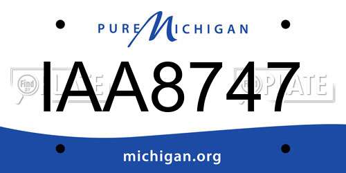 IAA8747 Michigan License Plate