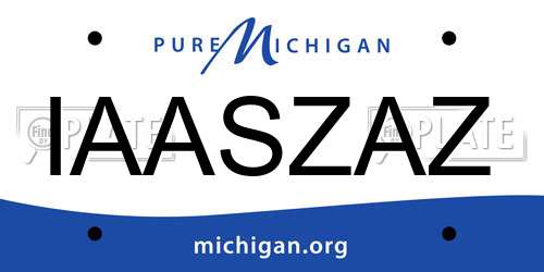 IAASZAZ Michigan License Plate