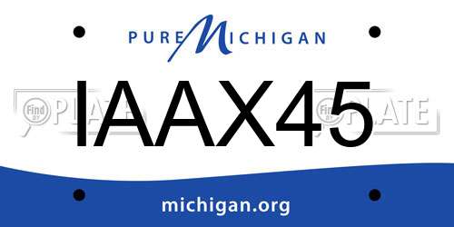 IAAX45 Michigan License Plate