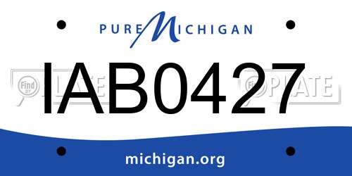 IAB0427 Michigan License Plate