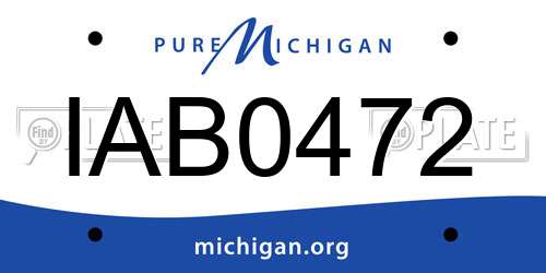 IAB0472 Michigan License Plate