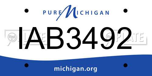 IAB3492 Michigan License Plate