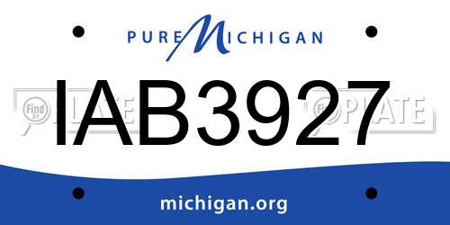 IAB3927 Michigan License Plate