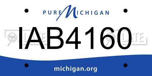 IAB4160 Michigan License Plate
