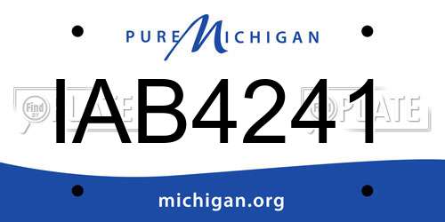 IAB4241 Michigan License Plate