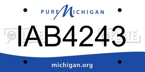 IAB4243 Michigan License Plate