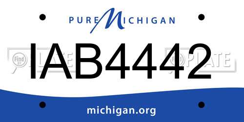 IAB4442 Michigan License Plate