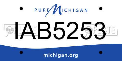 IAB5253 Michigan License Plate