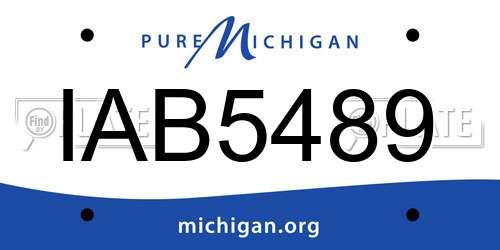 IAB5489 Michigan License Plate