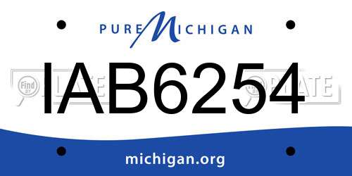 IAB6254 Michigan License Plate