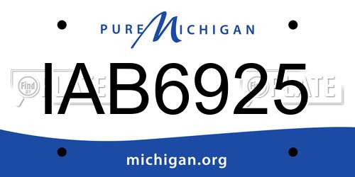 IAB6925 Michigan License Plate