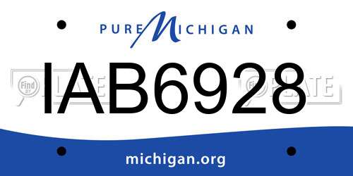 IAB6928 Michigan License Plate