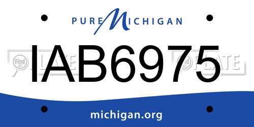 IAB6975 Michigan License Plate