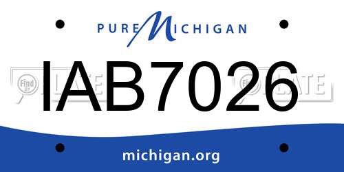 IAB7026 Michigan License Plate