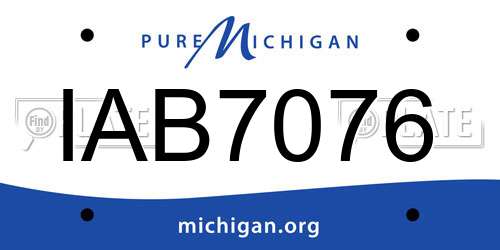 IAB7076 Michigan License Plate