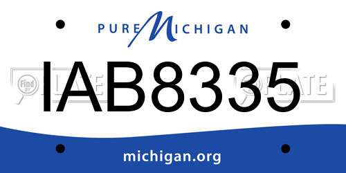 IAB8335 Michigan License Plate