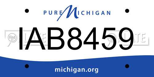 IAB8459 Michigan License Plate