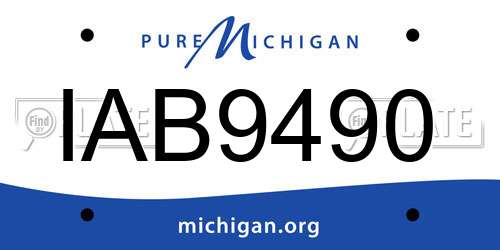 IAB9490 Michigan License Plate
