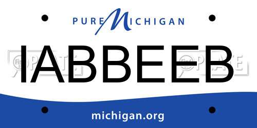 IABBEEB Michigan License Plate