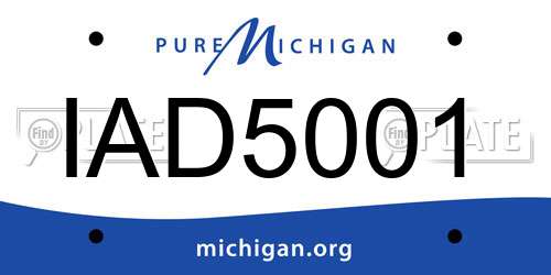 IAD5001 Michigan License Plate