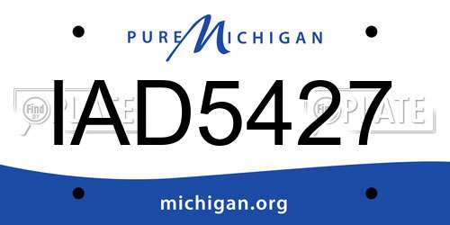 IAD5427 Michigan License Plate