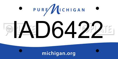 IAD6422 Michigan License Plate