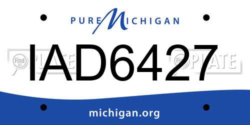 IAD6427 Michigan License Plate
