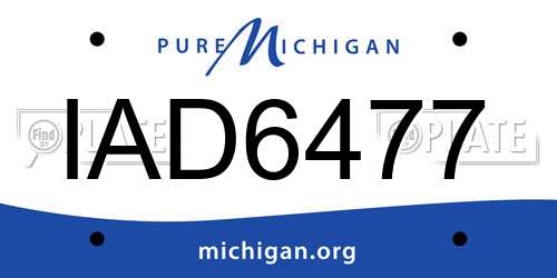 IAD6477 Michigan License Plate