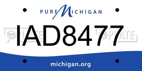 IAD8477 Michigan License Plate