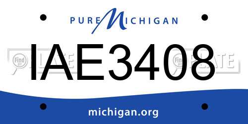 IAE3408 Michigan License Plate