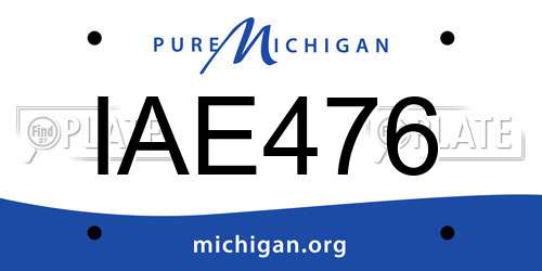 IAE476 Michigan License Plate