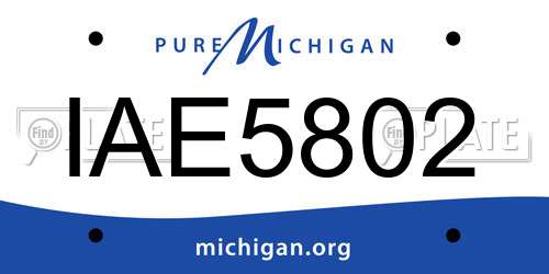 IAE5802 Michigan License Plate