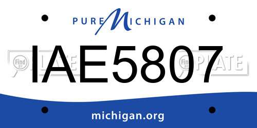 IAE5807 Michigan License Plate