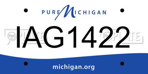 IAG1422 Michigan License Plate