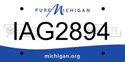 IAG2894 Michigan License Plate