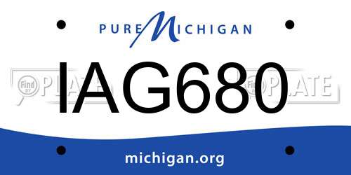 IAG680 Michigan License Plate
