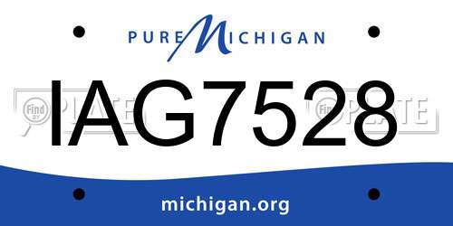 IAG7528 Michigan License Plate