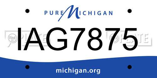 IAG7875 Michigan License Plate