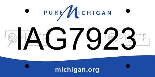 IAG7923 Michigan License Plate