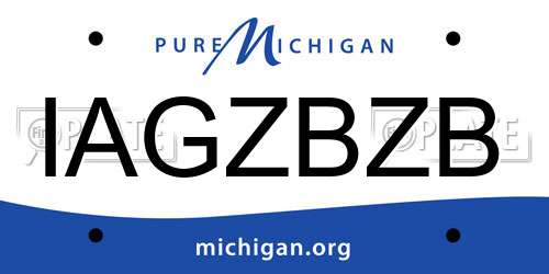IAGZBZB Michigan License Plate