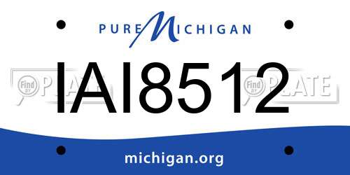 IAI8512 Michigan License Plate