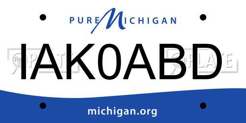 IAK0ABD Michigan License Plate