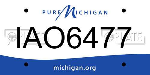 IAO6477 Michigan License Plate