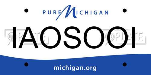 IAOSOOI Michigan License Plate
