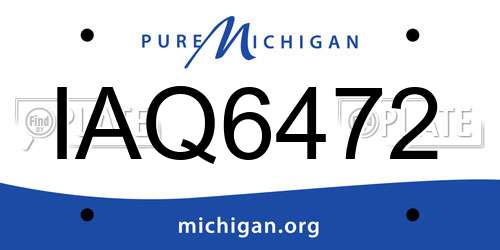 IAQ6472 Michigan License Plate