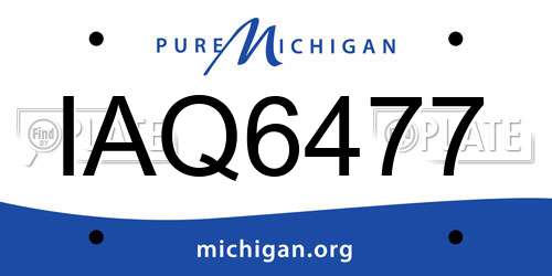 IAQ6477 Michigan License Plate