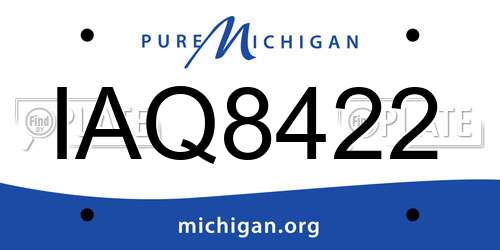 IAQ8422 Michigan License Plate