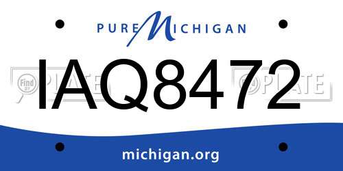 IAQ8472 Michigan License Plate