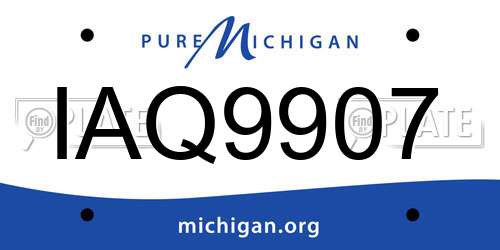 IAQ9907 Michigan License Plate